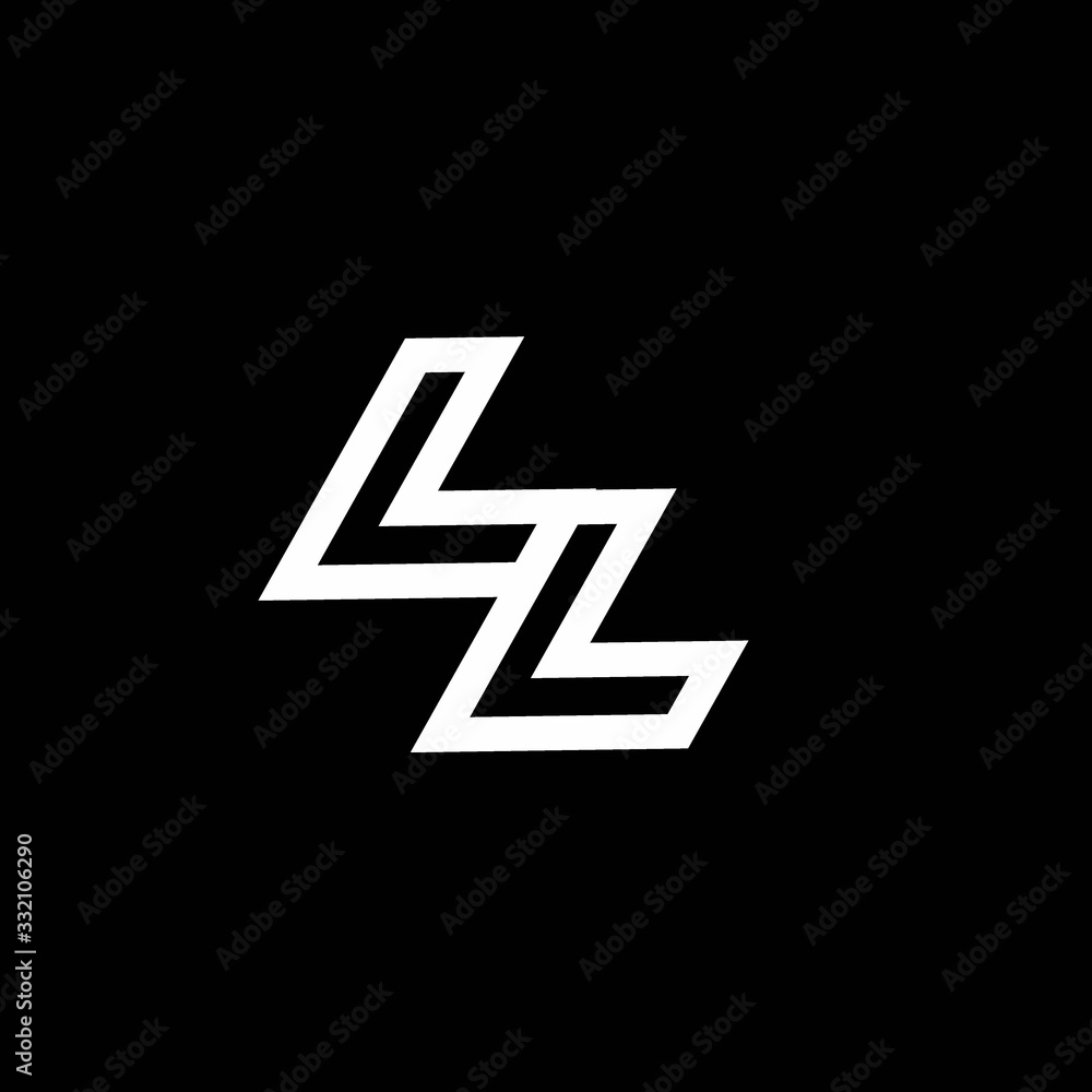 LL logo monogram with up to down style negative space design template LL logo monogram with up to down style negative space design template