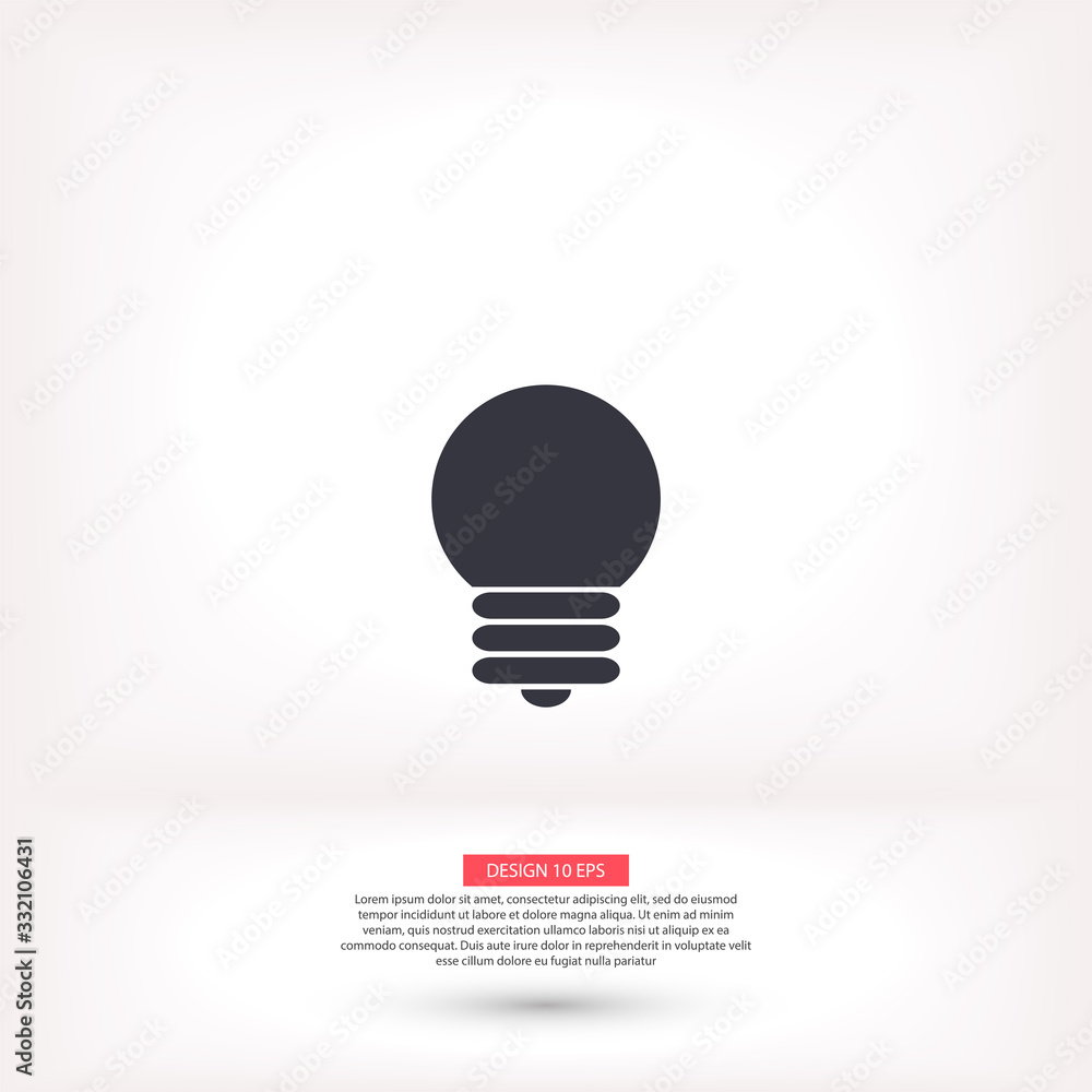 bulb vector icon , lorem ipsum Flat design bulb vector icon , lorem ipsum Flat design