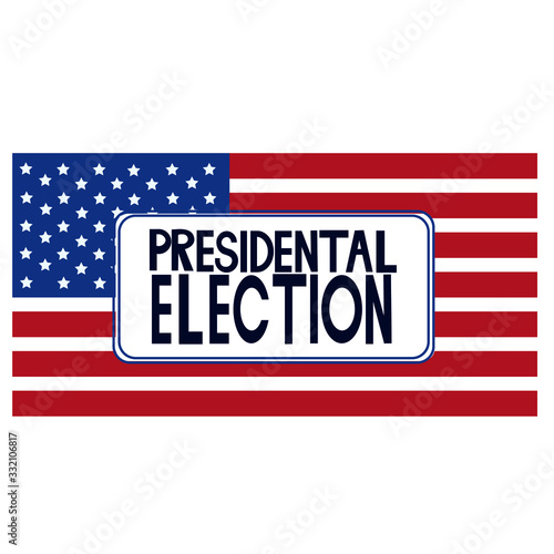  Flyer vector blue red white logo.American election day. Usa debate of president voting. Election voting poster.2020 United States of America presidential election vote