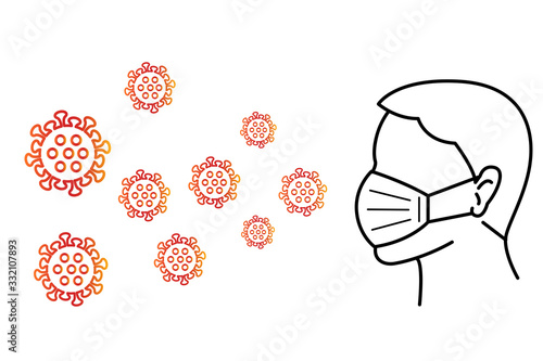 Use mask and safe from corona virus, corona virus protection icon vector