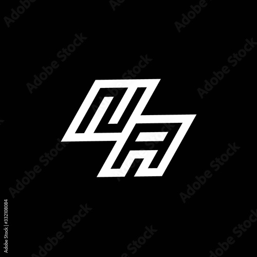 NA logo monogram with up to down style negative space design template