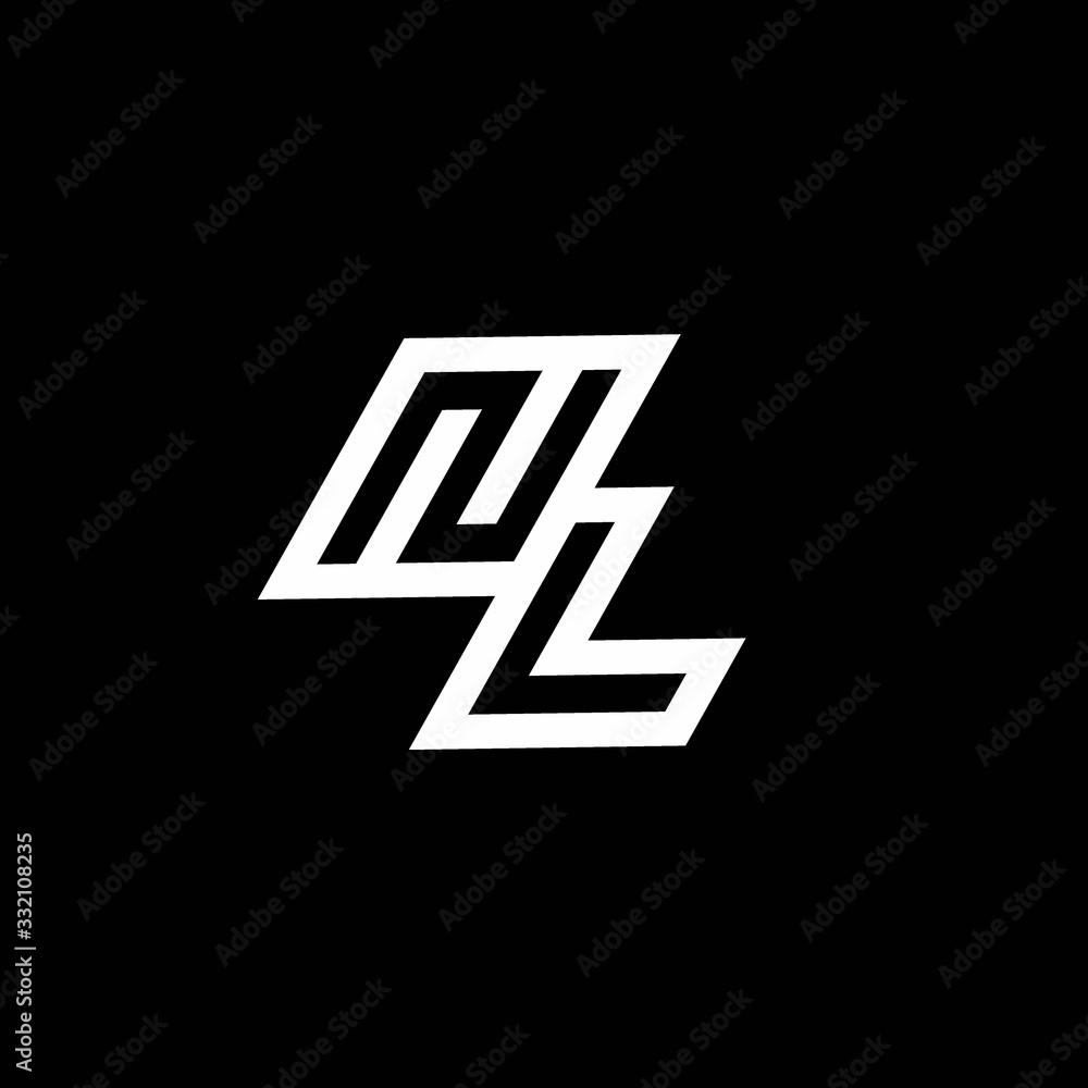 NL logo monogram with up to down style negative space design template NL logo monogram with up to down style negative space design template