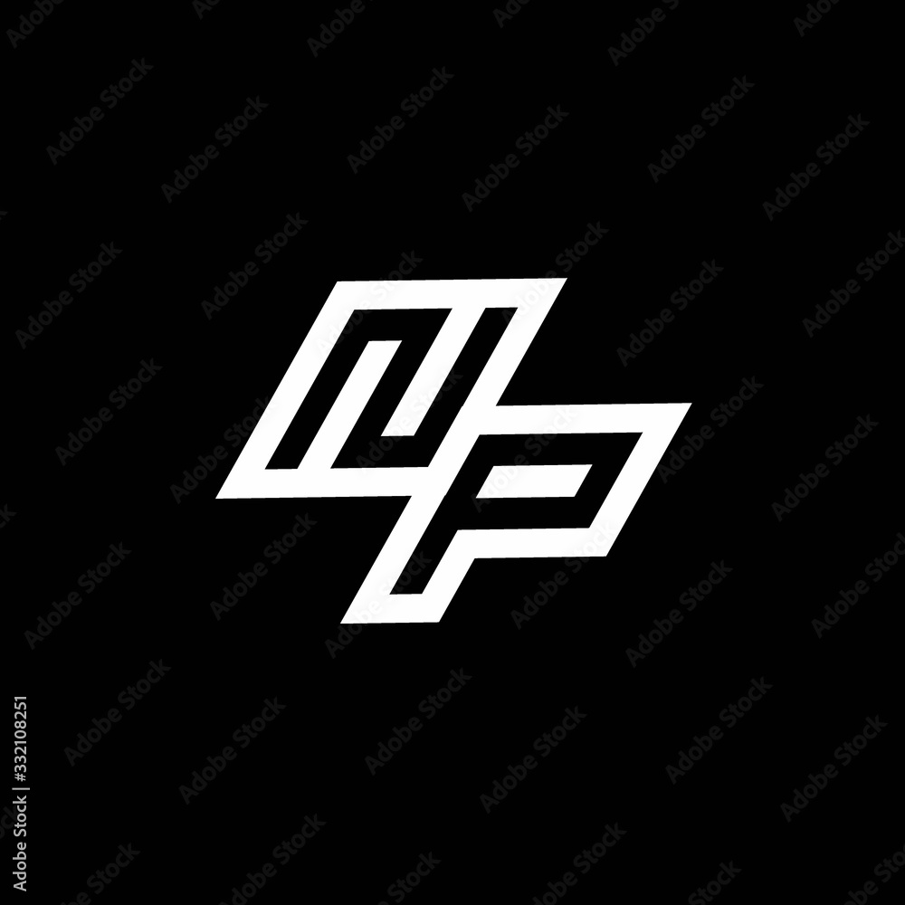 NP logo monogram with up to down style negative space design template NP logo monogram with up to down style negative space design template
