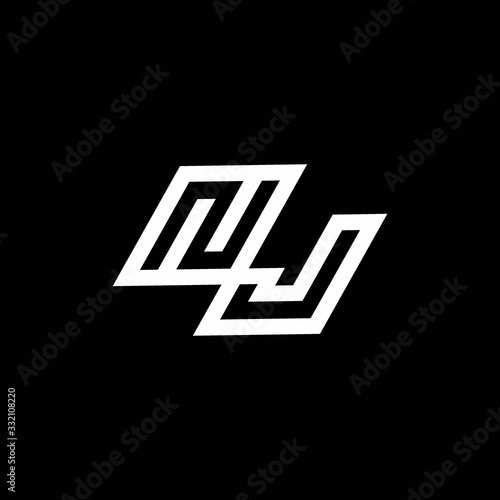 Free Download NJ logo monogram with up to down style negative space design template - GFXLoad