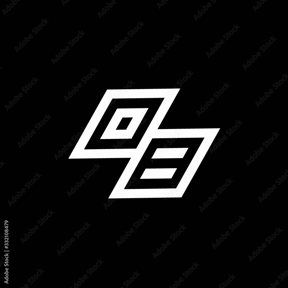 OB logo monogram with up to down style negative space design template OB logo monogram with up to down style negative space design template