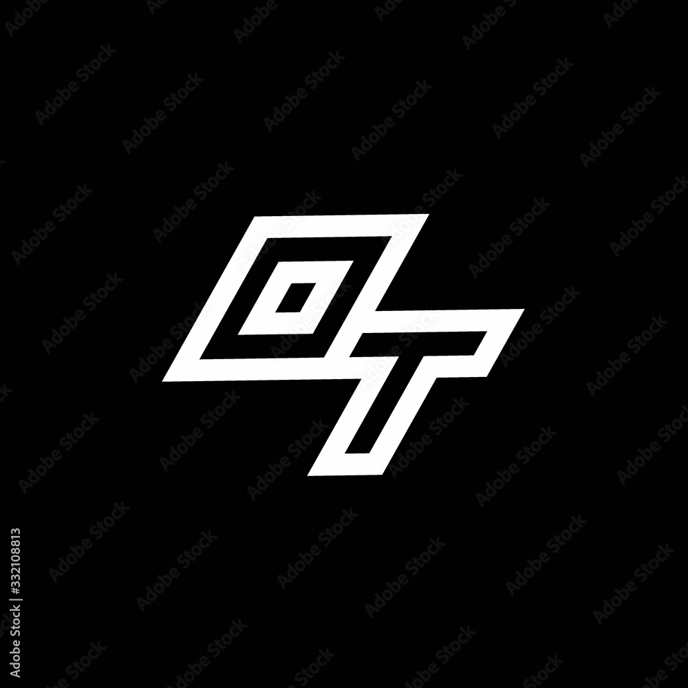 Obraz premium OT logo monogram with up to down style negative space design template