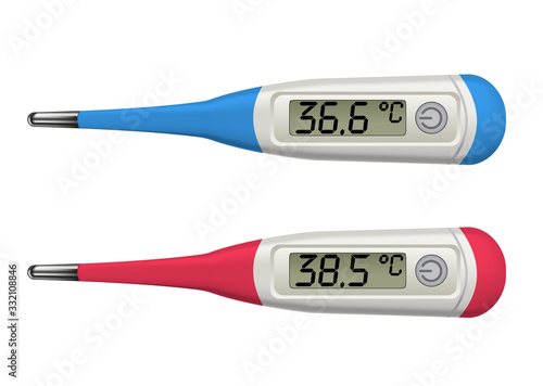 Medical digital thermometer, temperature measurement, health, recovery, 36.6