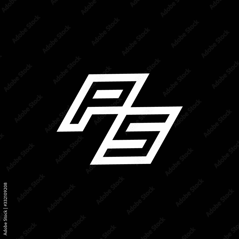 PS logo monogram with up to down style negative space design template PS logo monogram with up to down style negative space design template