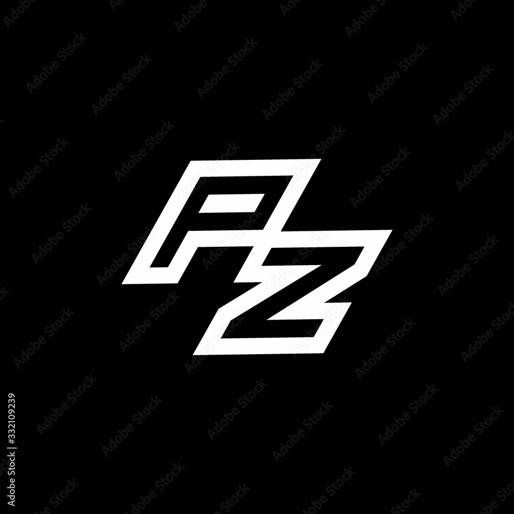 PZ logo monogram with up to down style negative space design template PZ logo monogram with up to down style negative space design template
