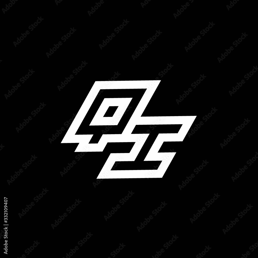 QI logo monogram with up to down style negative space design template QI logo monogram with up to down style negative space design template