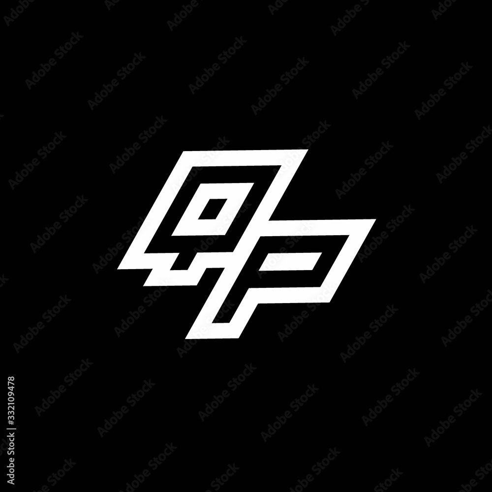 QP logo monogram with up to down style negative space design template QP logo monogram with up to down style negative space design template
