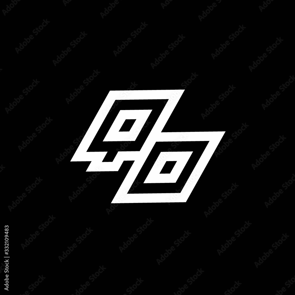 QO logo monogram with up to down style negative space design template QO logo monogram with up to down style negative space design template