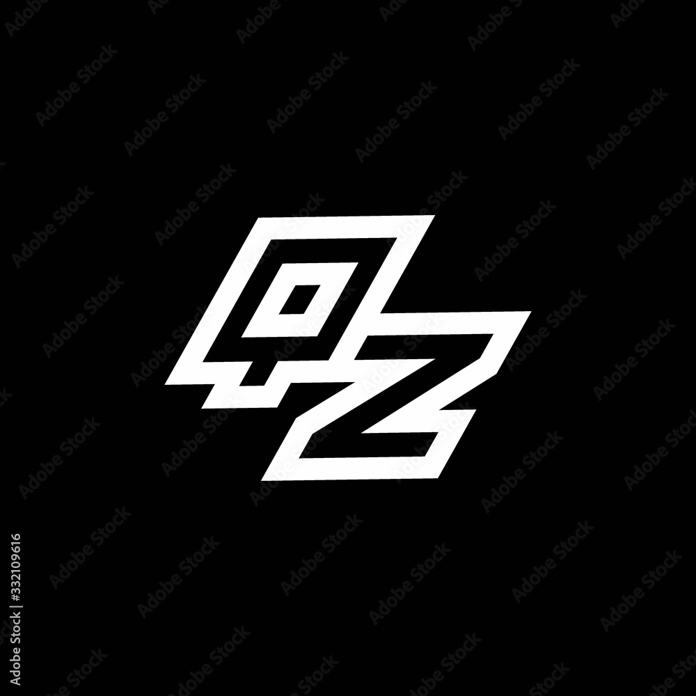 QZ logo monogram with up to down style negative space design template QZ logo monogram with up to down style negative space design template