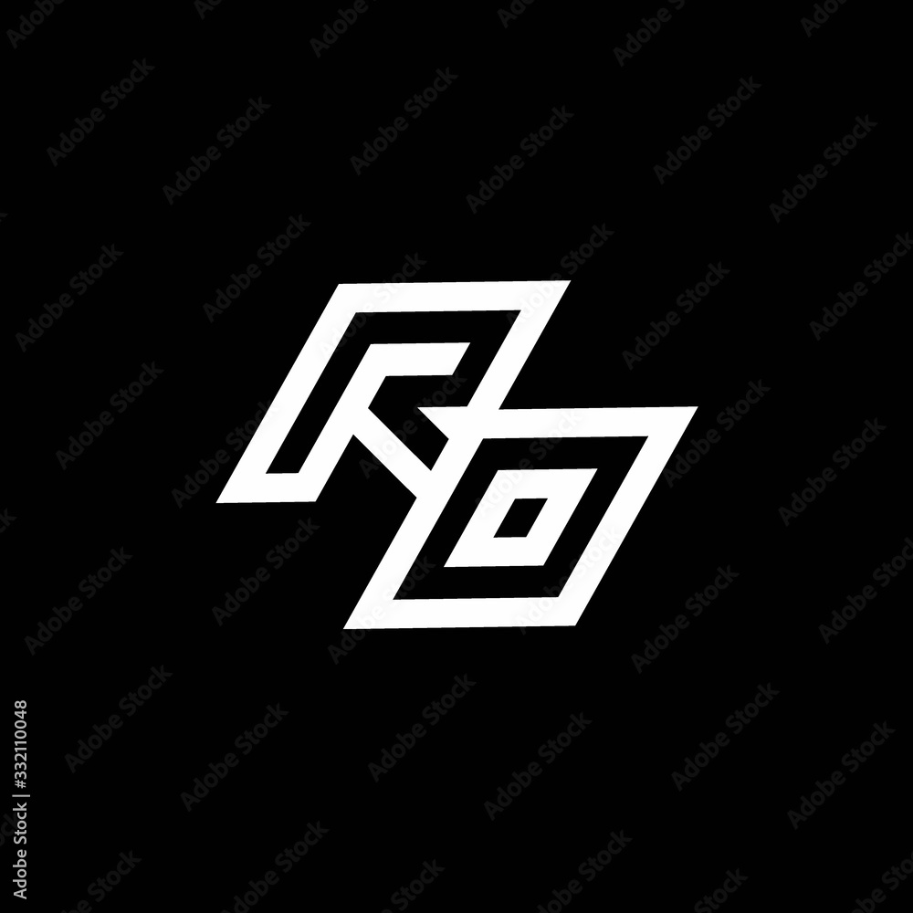RO logo monogram with up to down style negative space design template RO logo monogram with up to down style negative space design template