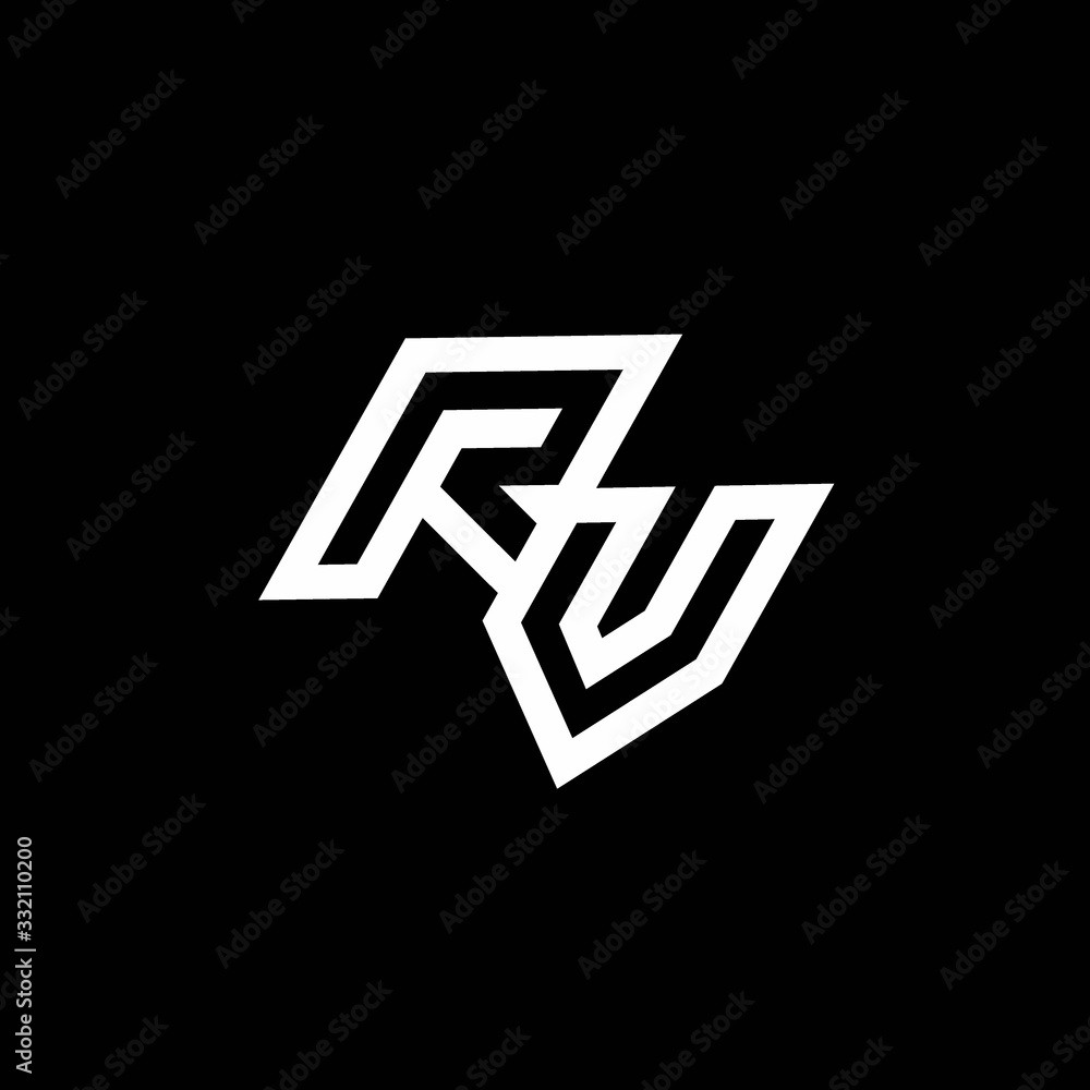 RV logo monogram with up to down style negative space design template RV logo monogram with up to down style negative space design template