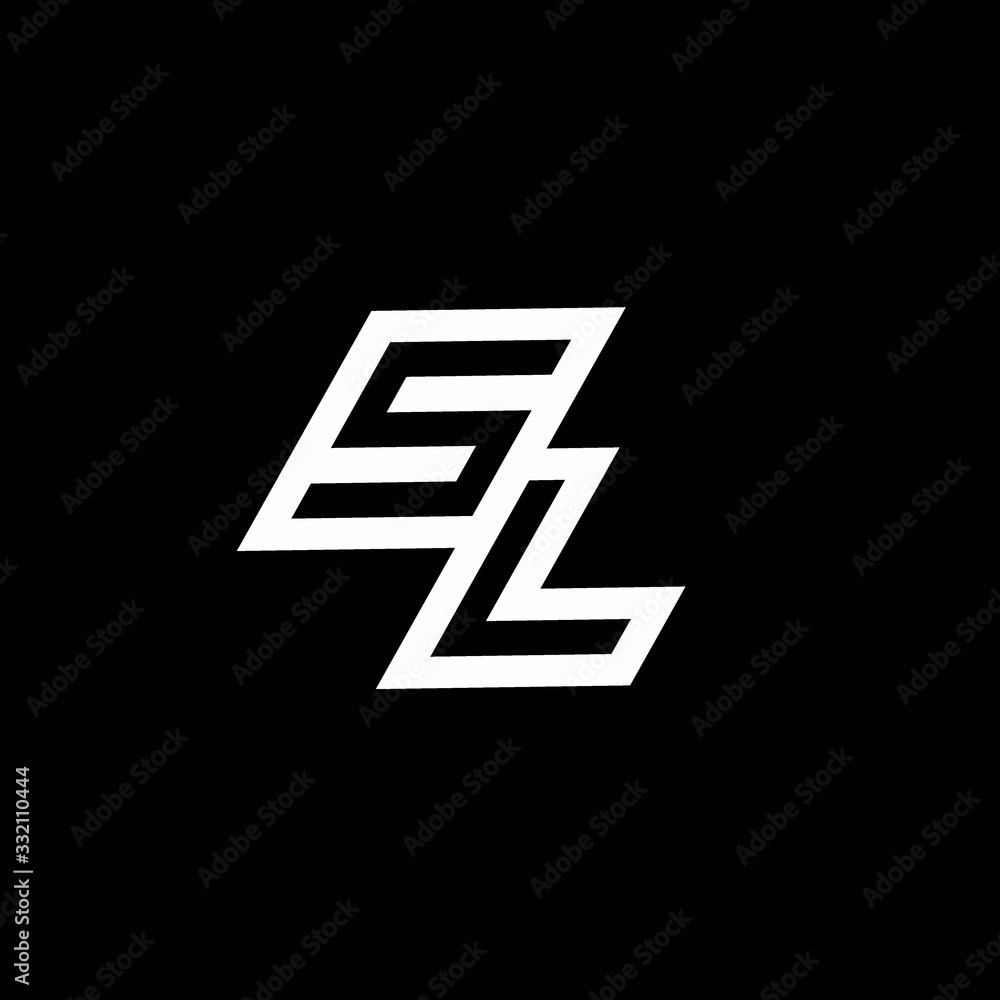 SL logo monogram with up to down style negative space design template SL logo monogram with up to down style negative space design template