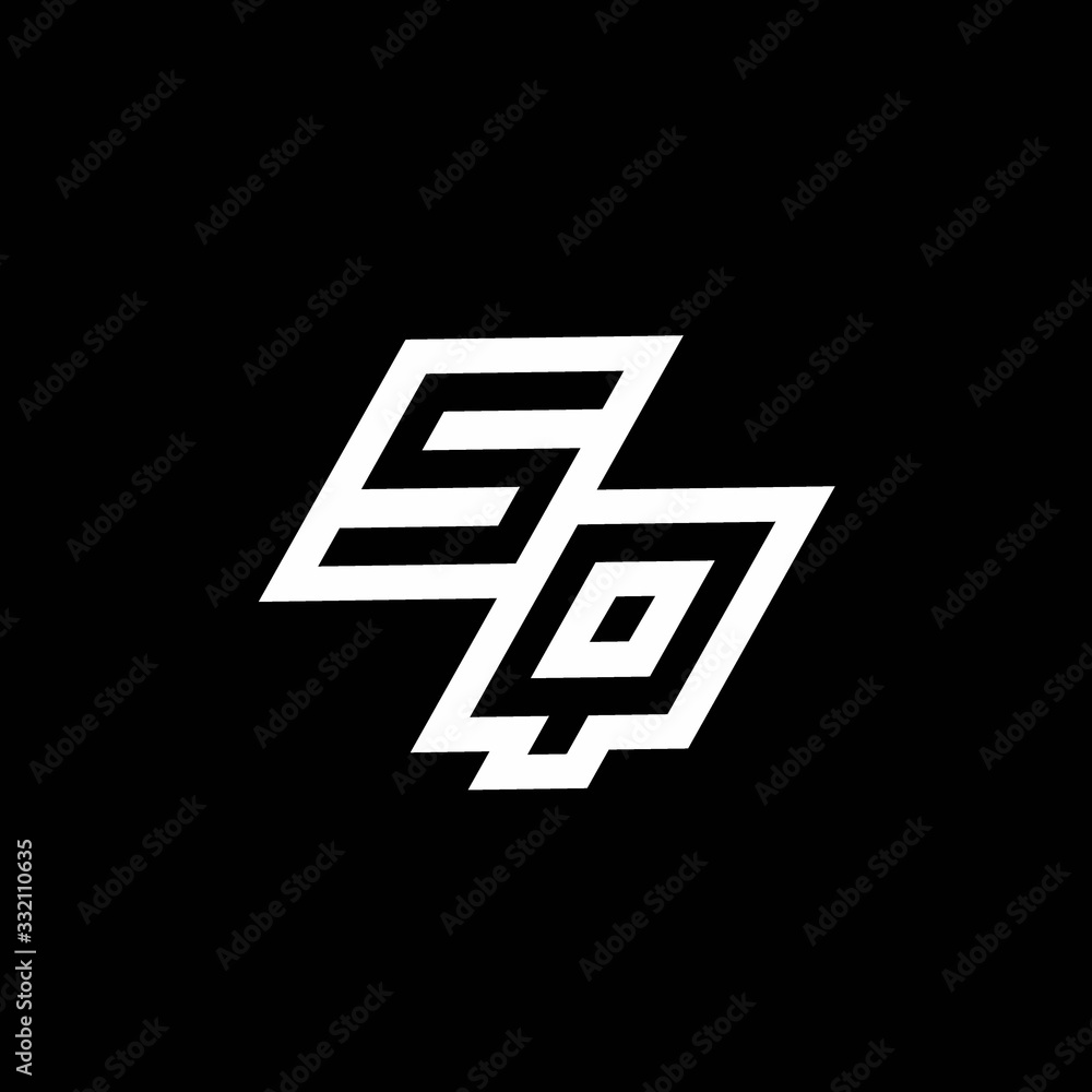 SQ logo monogram with up to down style negative space design template SQ logo monogram with up to down style negative space design template