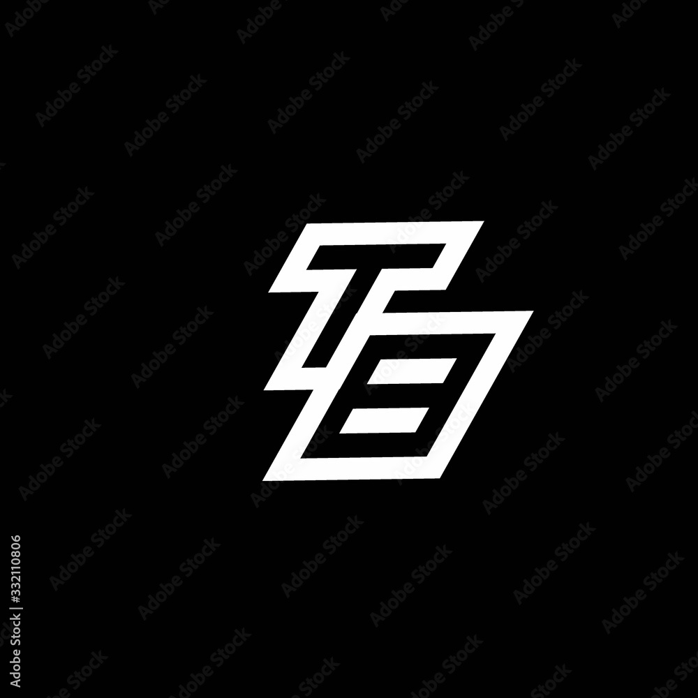TB logo monogram with up to down style negative space design template TB logo monogram with up to down style negative space design template