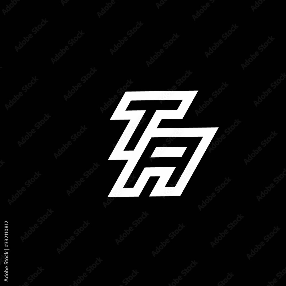 TA logo monogram with up to down style negative space design template TA logo monogram with up to down style negative space design template