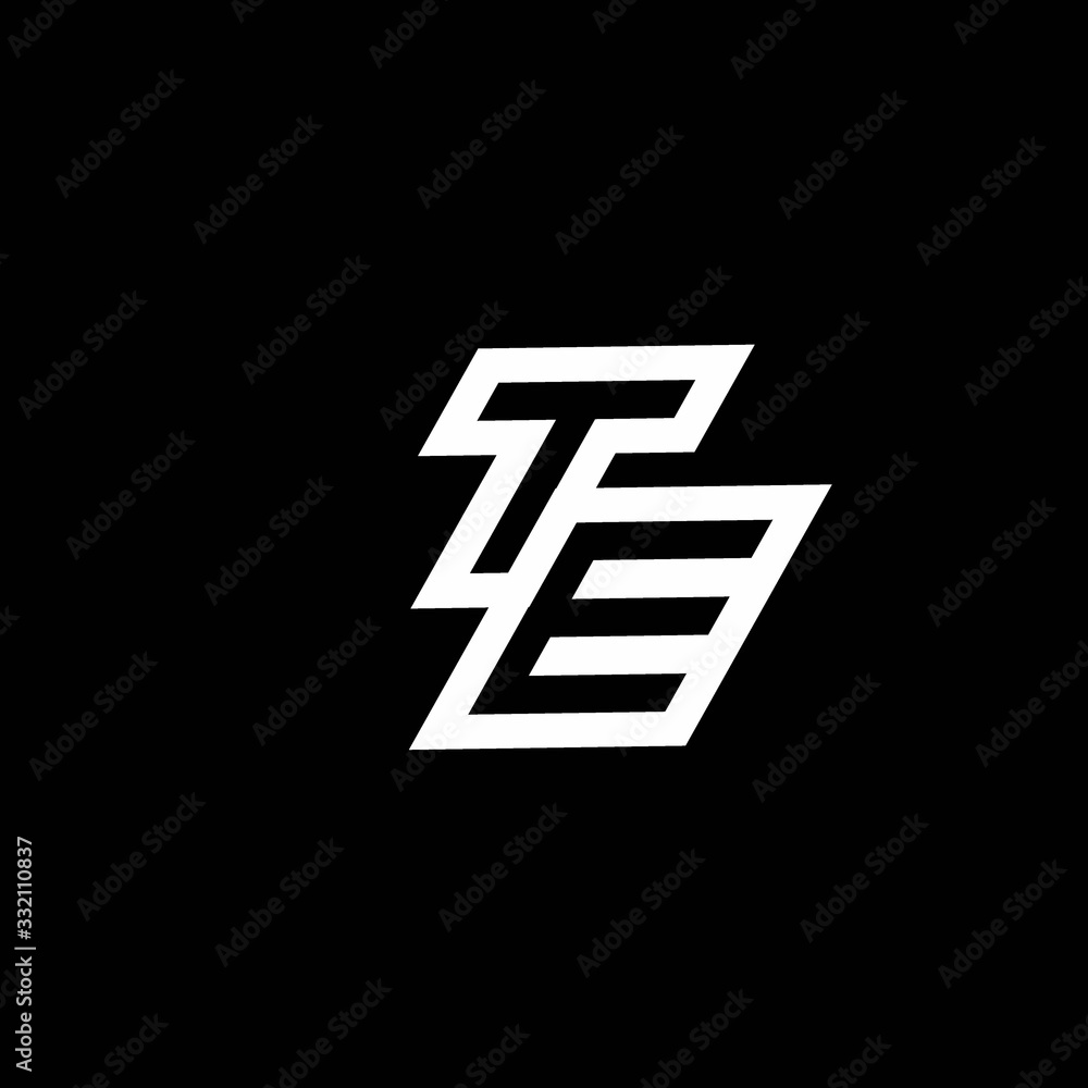 TE logo monogram with up to down style negative space design template TE logo monogram with up to down style negative space design template