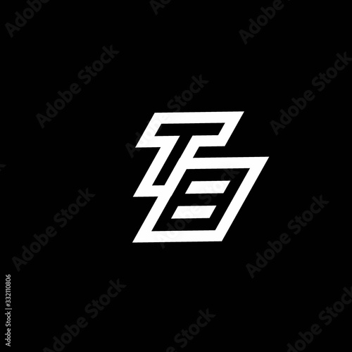 TB logo monogram with up to down style negative space design template