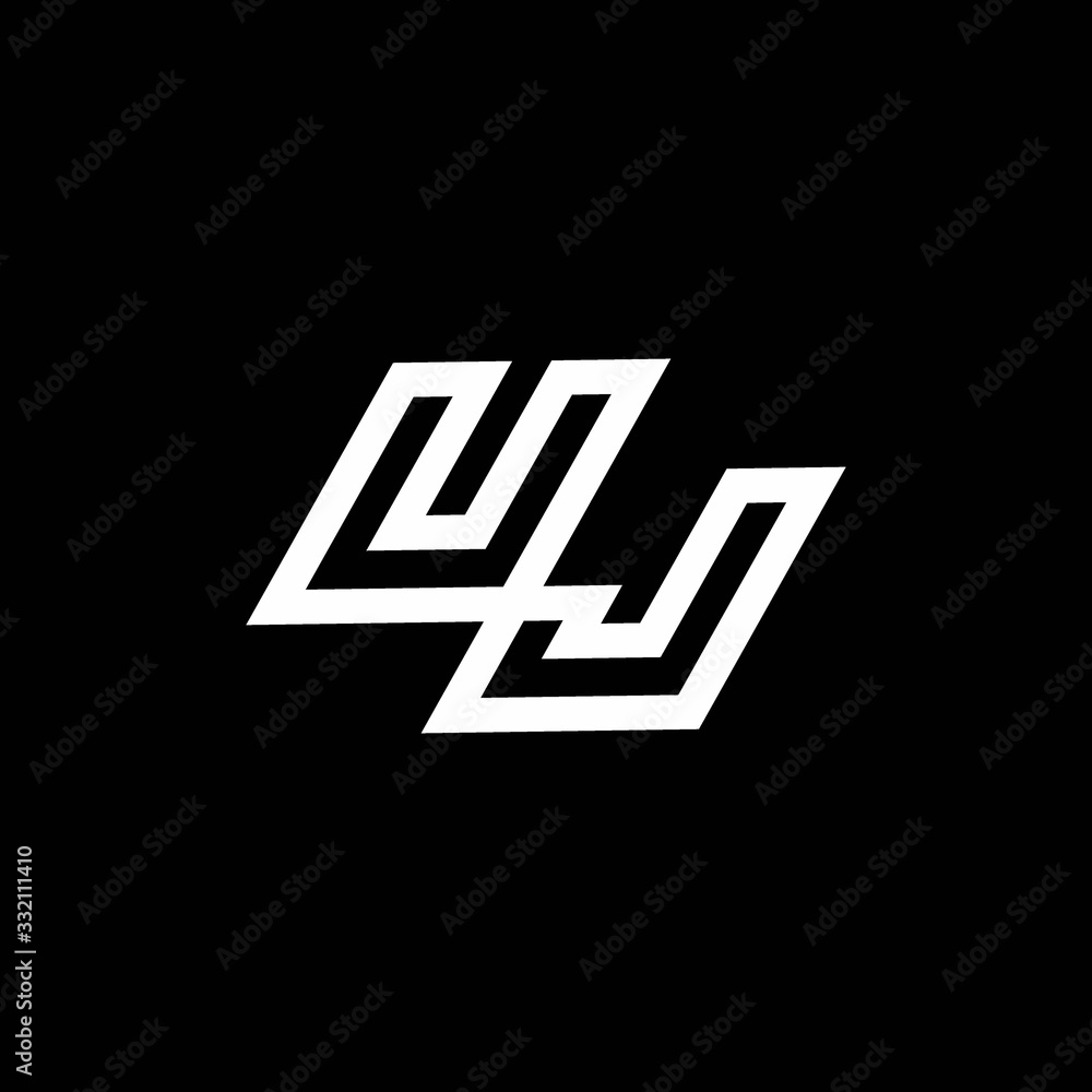 UJ logo monogram with up to down style negative space design template UJ logo monogram with up to down style negative space design template