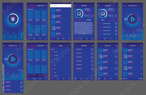 audio book app ui design mobile user interface