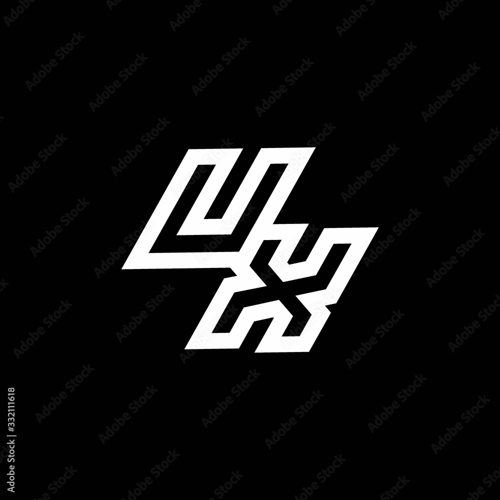 UX logo monogram with up to down style negative space design template UX logo monogram with up to down style negative space design template