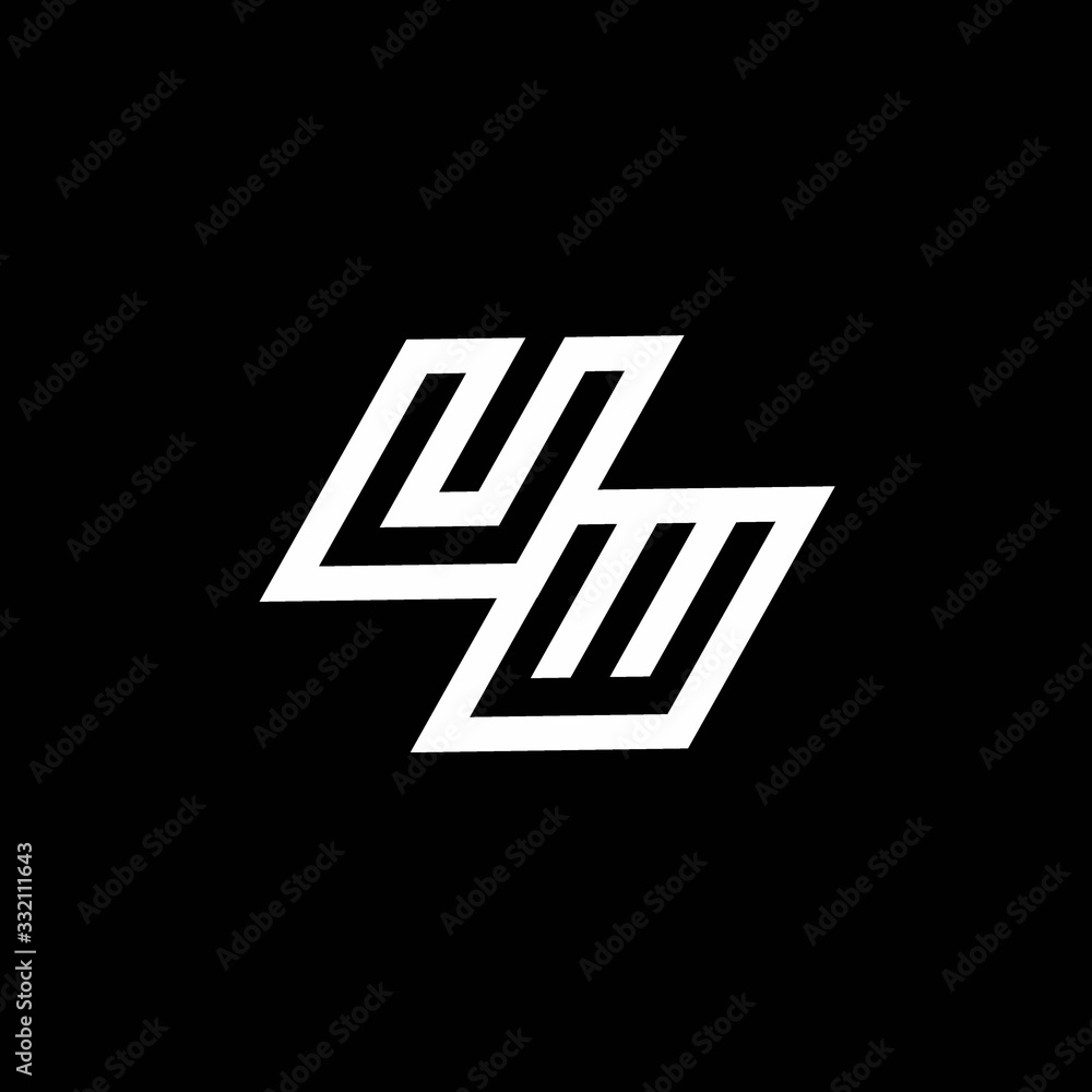 UW logo monogram with up to down style negative space design template UW logo monogram with up to down style negative space design template