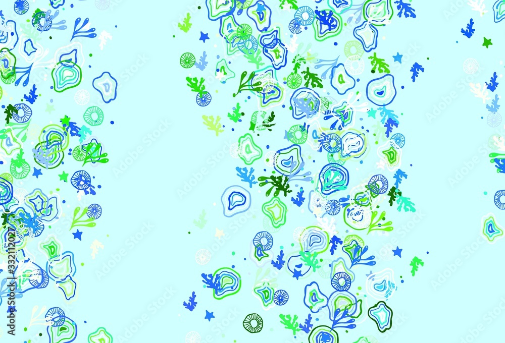 Light Green vector template with chaotic shapes. Light Green vector template with chaotic shapes.