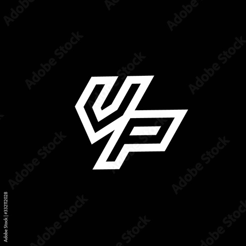 VP logo monogram with up to down style negative space design template