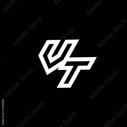 VT logo monogram with up to down style negative space design template