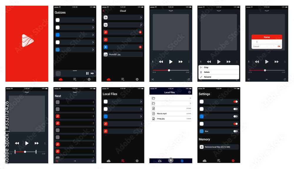 play music ui design mobile user interface
