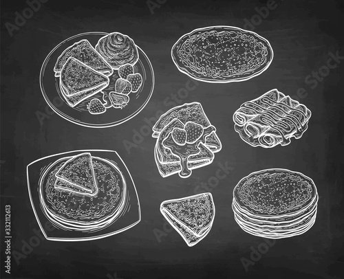 Chalk sketch of crepes