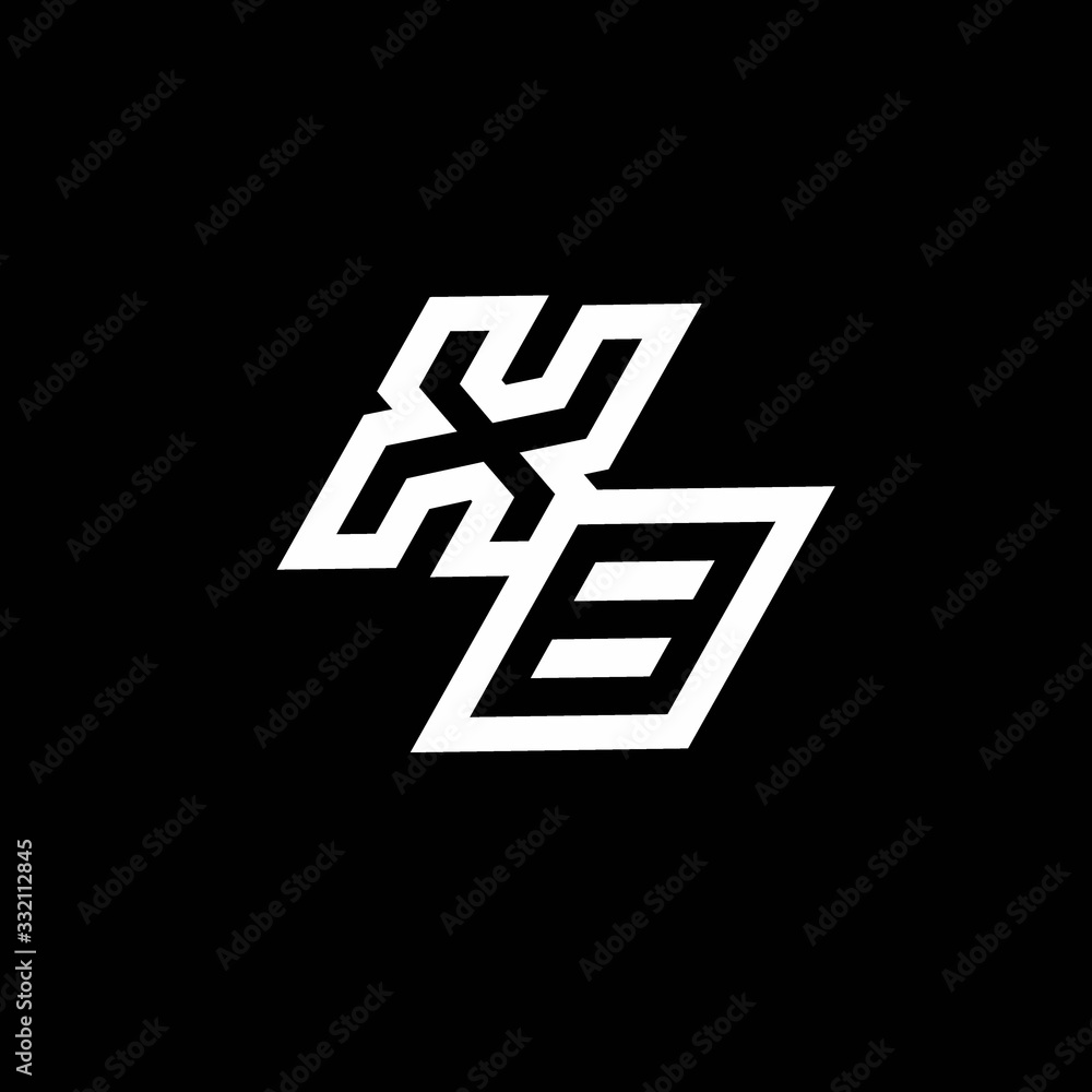 XB logo monogram with up to down style negative space design template XB logo monogram with up to down style negative space design template
