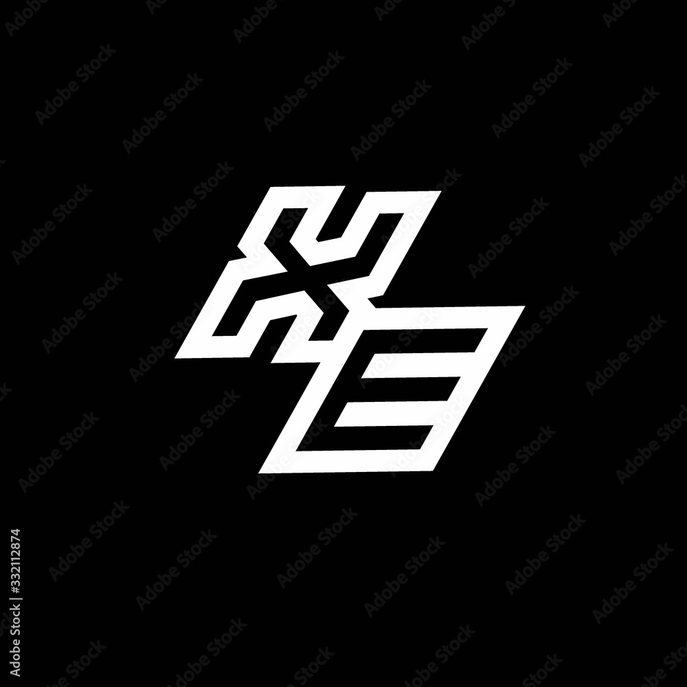 XE logo monogram with up to down style negative space design template XE logo monogram with up to down style negative space design template