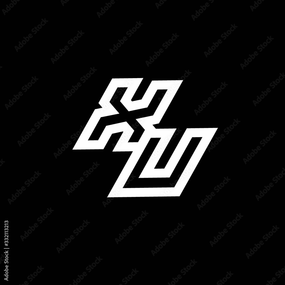 XU logo monogram with up to down style negative space design template XU logo monogram with up to down style negative space design template
