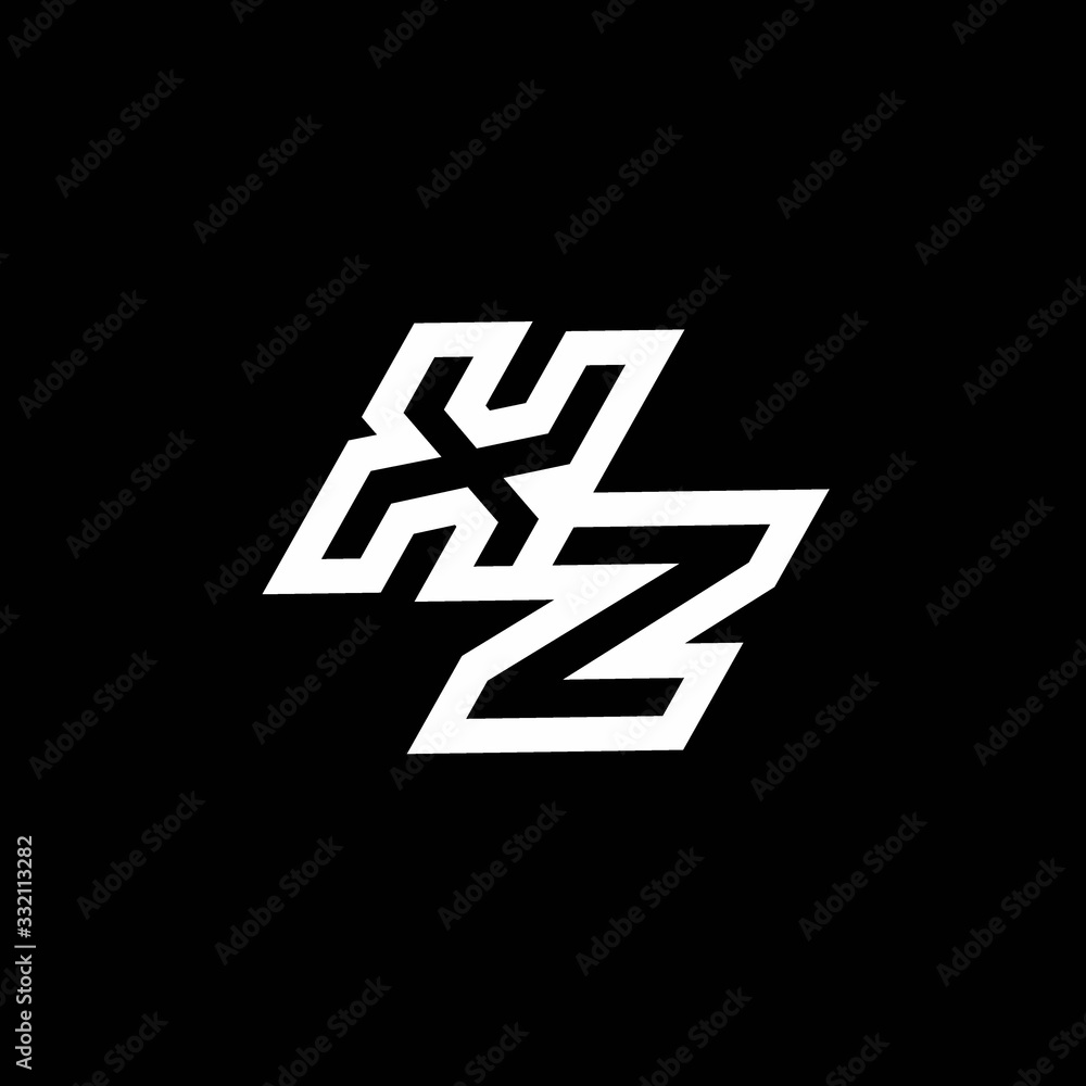 XZ logo monogram with up to down style negative space design template XZ logo monogram with up to down style negative space design template