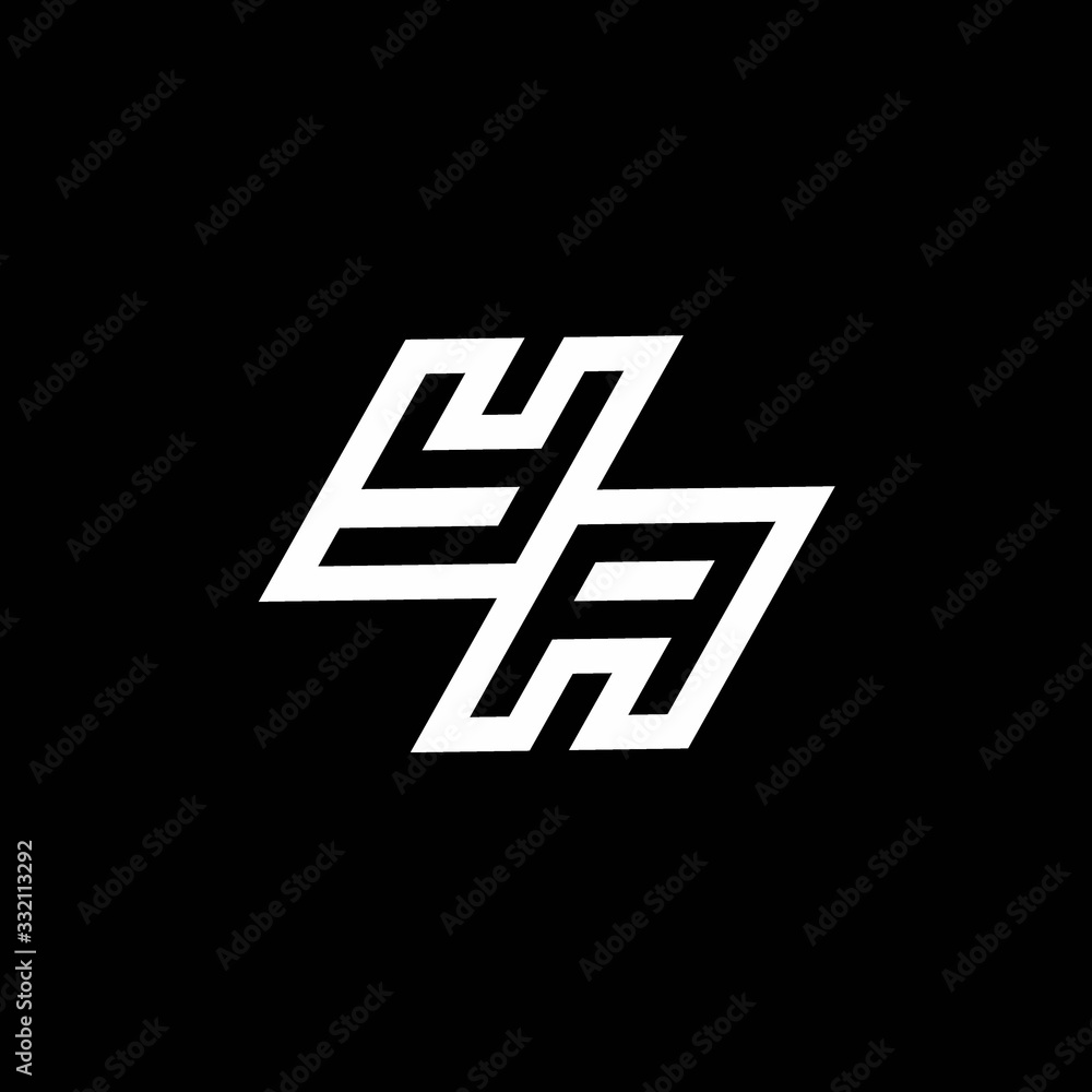 YA logo monogram with up to down style negative space design template YA logo monogram with up to down style negative space design template