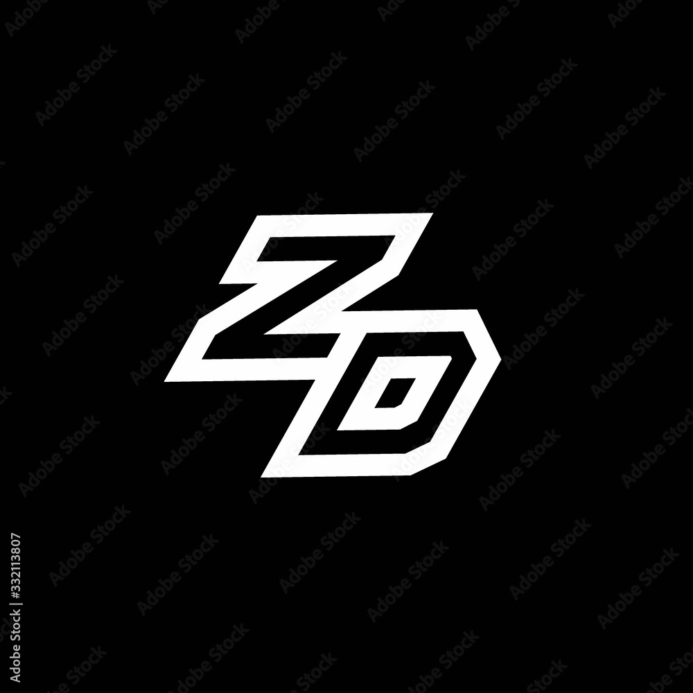 ZD logo monogram with up to down style negative space design template ZD logo monogram with up to down style negative space design template