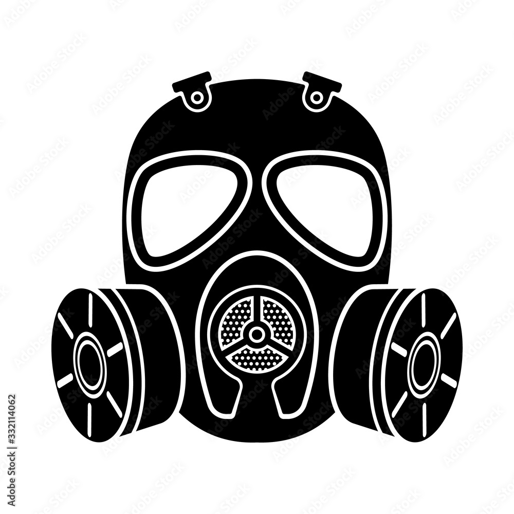 Biohazard sign. Gas mask icon. Chemical Attack. Respirator gas mask. Vector  illustration Stock Vector | Adobe Stock