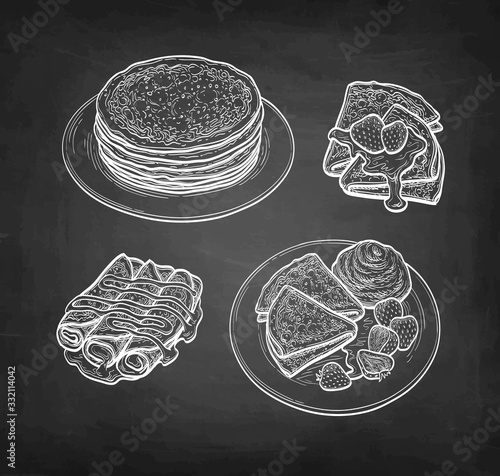 Chalk sketch of crepes