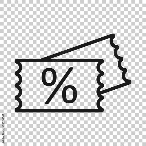 Price coupon icon in flat style. Discount tag sign vector illustration on white isolated background. Sale sticker business concept.