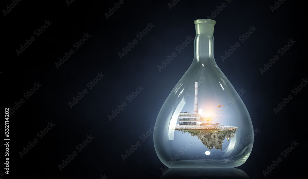 City inside a glass bottle City inside a glass bottle