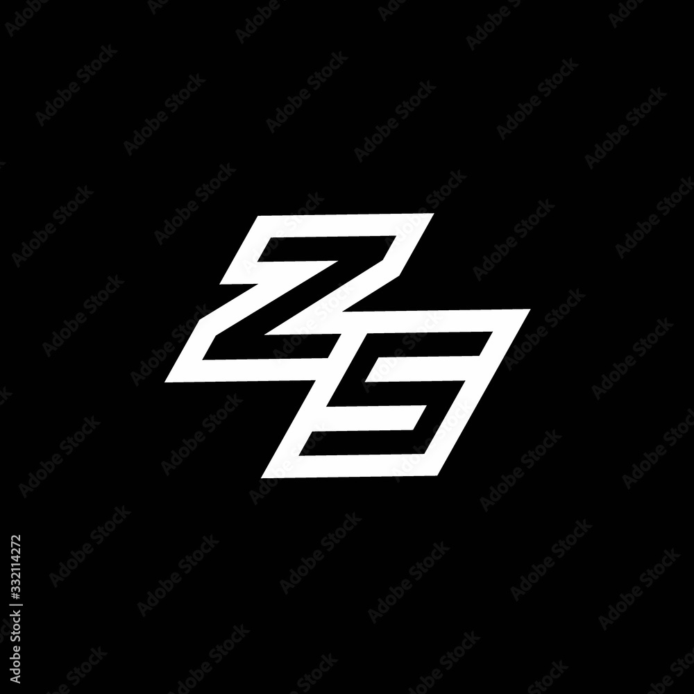 ZS logo monogram with up to down style negative space design template ZS logo monogram with up to down style negative space design template