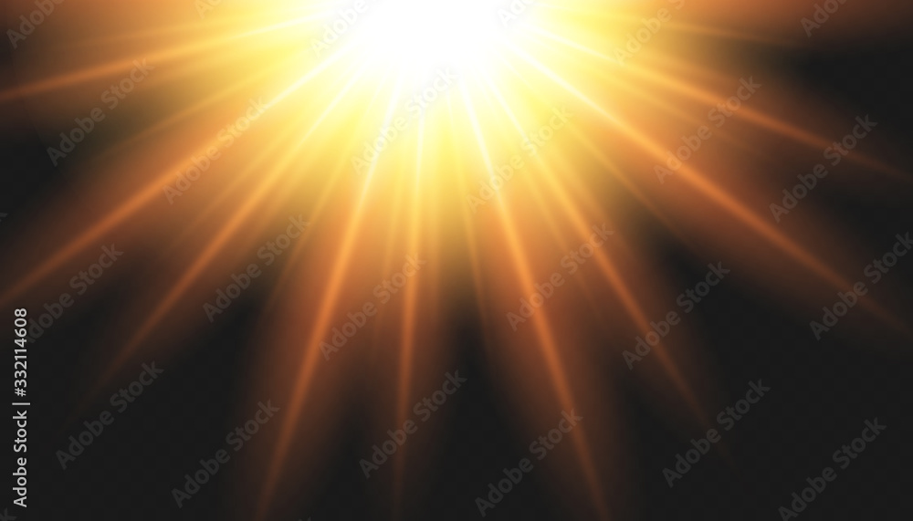 Glow isolated white light effect set, lens flare, explosion, glitter, line, sun flash and stars. Abstract special effect element design. Shine ray with lightning