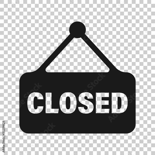 Closed sign icon in flat style. Accessibility vector illustration on white isolated background. Message business concept.