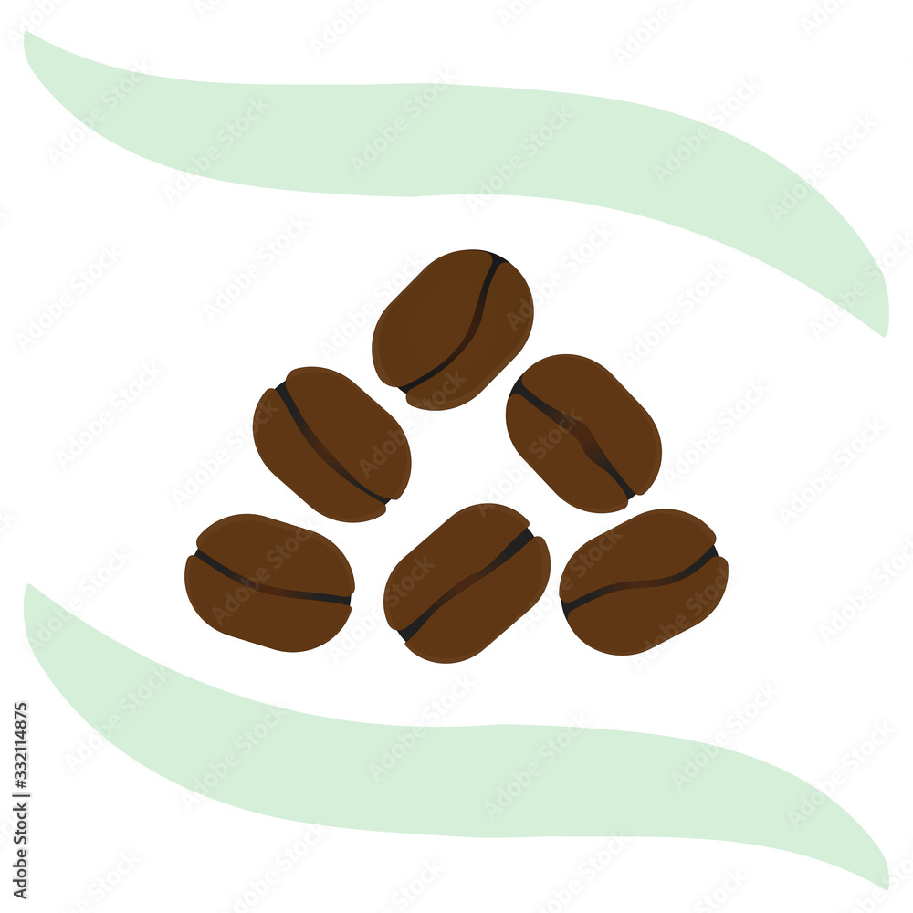 Obraz premium Coffee beans set on white background isolated
