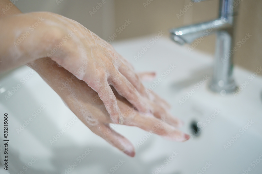 Washing hands with soap. For killing germs, bacteria and virus. Washing hands with soap. For killing germs, bacteria and virus.