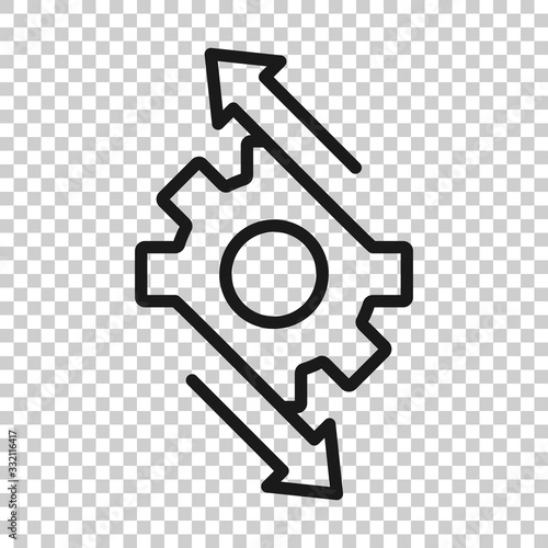 Workflow icon in flat style. Gear effective vector illustration on white isolated background. Process organization business concept.